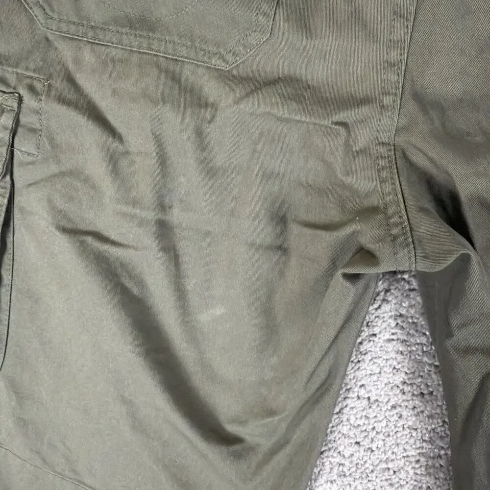 True Religion Cargo Shorts Mens 30 Moss Green World Tour Miltant 12